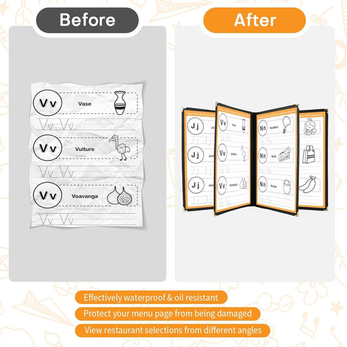2PCS 8.5 11 Inch 4 8 A4 (4 x Menu Covers, Page View Transparent Restaurant Menu Covers, Fits Size Paper, Menu Holder