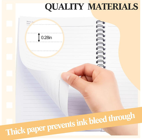 Lewtemi 6 Pack Small Left Handed Notebook, 8"x5", Lefty Spiral Notebooks, 50 Sheets College Wide Ruled Paper Journal