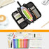 XUWU Skull Cat Moon Goth Large Capacity Pencil Case, 3 Compartments Big Storage Makeup Pouch, Desk Organizer for School