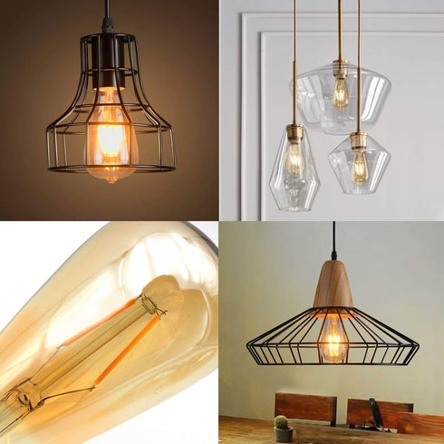 ASOKO 4-Pack LED Dimmable Edison Light Bulbs, 40W Equivalent Vintage Light Bulb, 2200K-2400K Warm White, ST64, E26 Base