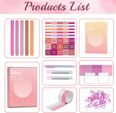 Bible Journaling Kit, Bible Study Supplies, Highlighters & Pens No Bleed, Journaling Kit for Women with Tabs