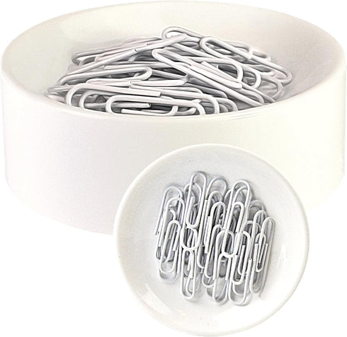 Blue Feather Clipwell Magnetic Paper Clip Holder - Easy Toss & Pick-Up, White - Holds Various Metal Parts