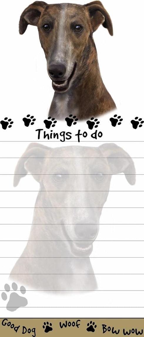 "Greyhound Magnetic List Pads" Uniquely Shaped Sticky Notepad Measures 8.5 by 3.5 Inches