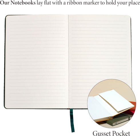 Hardcover Lined Journal with Thick 100 gsm College Ruled Paper, A5 size (8.3 x 5.4 inches), Daily Writing Notebook