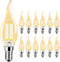 Rnyloas CA11 Chandelier Dimmable Light Bulbs 2700k Warm White 4W 120V, 12 Pack