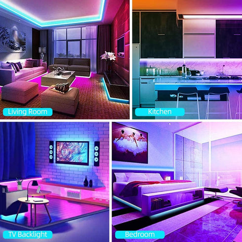 Lcutml 200FT (2 100ft), 40 200FT) Smart LED Strip Lights Rolls of RGB Strip Lights Sync to Music with Key Remote