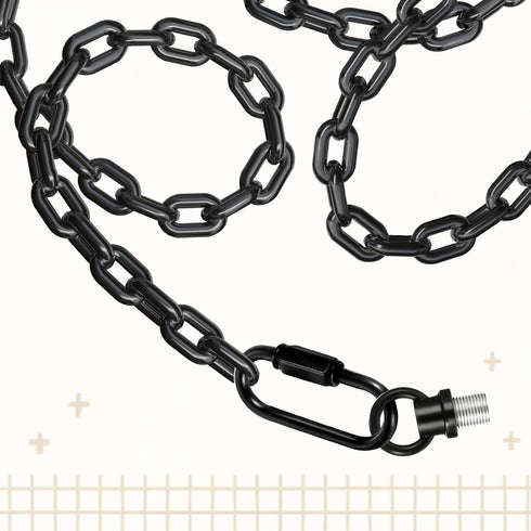 Zelphvt 4 Set 1/8 Inch IP Lighting Loops with Link Buckle Connectors Zinc Alloy Hook Rings for Light Fixture Chandelier