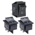 APIELE 3Pcs 2 Position Rocker Toggle Switch - ON/Off AC 125V/20A 250V/16A for Boat DPST 4 Pins KCD2-201 (Black)