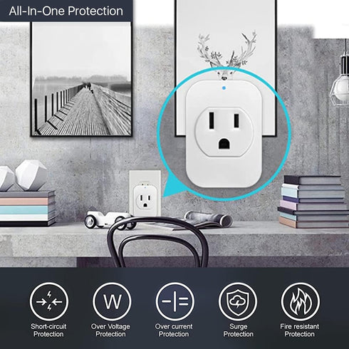 eco4life Smart Plug, WiFi Mini Plug Outlet, Works with Alexa and Google Home, Voice Control, App Remote Control