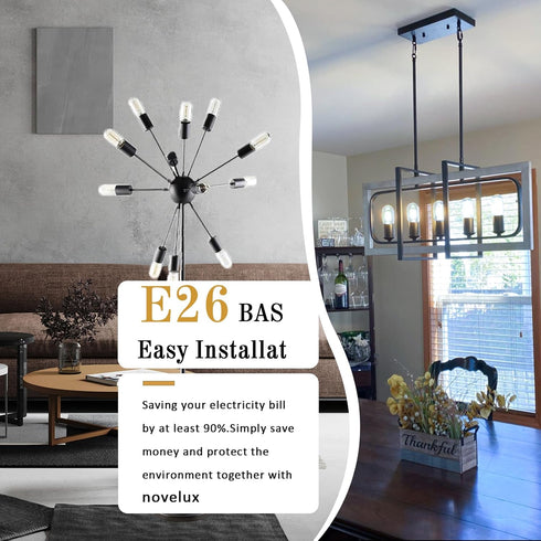T10 LED Bulb, 5000K, 3.2 inches, E26 LED Bulb, 60 Watt Equivalent, Dimmable, T25 Tubular Light Bulb, Edison Bulbs, 6W,