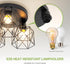 3xE26 120V ASD Black Semi Flush Mount Ceiling Light Fixture - ETL Modern Light Fixtures Ceiling Mount, Semi Flush Mount
