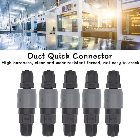5 Set Self Locking Pneumatic Quick Connector, C Type Air Compressor Hose Coupler Plug Socket