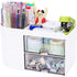 Desk Organizer with Drawer, Small Pencil Holder, 2 Drawers + 4 Compartments for Office Home Storage (White)