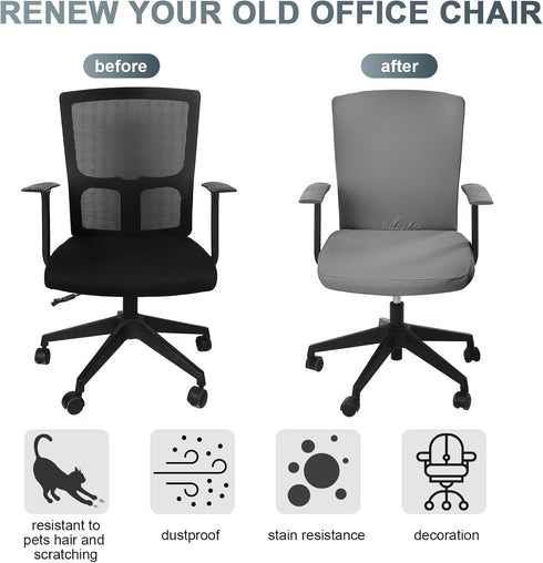 4 Set Tallew Pieces Office Chair Covers Computer Universal Protective Stretchable Chair Seat Covers Desk Armrest