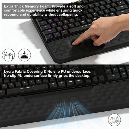 RVSEDYU Keyboard Stand with Wrist Rest, Computer Keyboard Pad with Wrist Support, Ergonomic Keyboard Riser Holder Lift