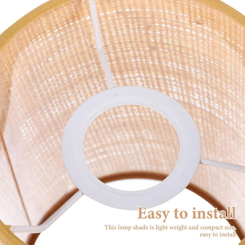 Generic 8.1 5.5 Lamps(E27/E14 Rattan Lamp Shade:Small Rattan Woven Cylinder Lamp Shade Boho Lamp Shades Height