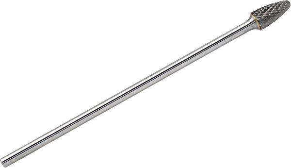 SF-5L6 Tungsten Carbide Burr - 6” Long Double Cut File, 1/2” Cutter Dia, 1/4" Shank, Tree Shape