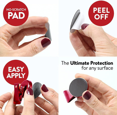 Force Magnet - Magnetic Clips Pack of 10, Premium Quality Super Strength Clips with Anti Scratch Pads