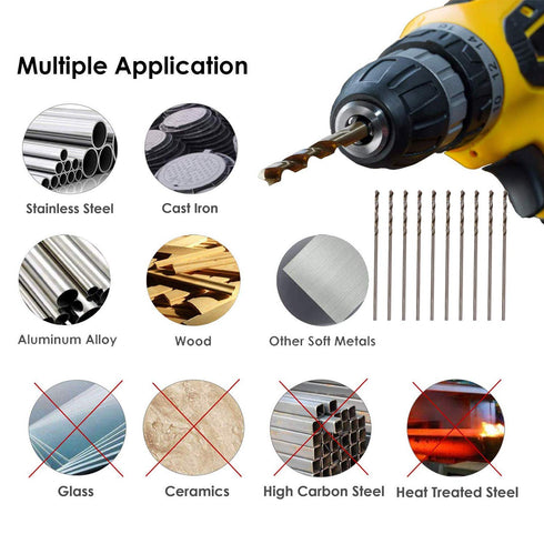 Twist Drill Bits - Mtsooning 10PCS 2.5mm Micro HSS Cobalt Metric Spiral Rotary Tool