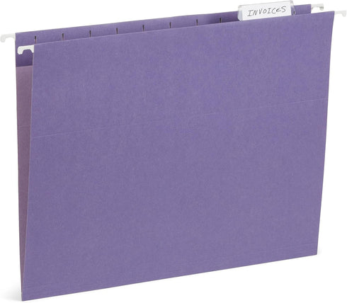 Blue Summit Hanging File Folders, Letter Size, Purple – 25 Pack for Organization