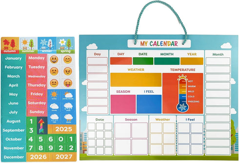 Set My First Daily Magnetic Calendar | Weather Station for Kids | Moods and Emotions | Preschool Learning Toys |
