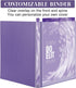 Fulmoon 12 Pcs Plastic Round Ring Binders 12.2 x 9.8 Inch with Pockets for Home, Office, School (Purple, 1/2 Inch)