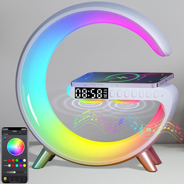 Table Lamp with Wireless Charger, Atmosphere Lamp with White Noise, Smart Light