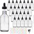AuroTrends 4 oz Dropper Bottles, 24 Pack Transparent Glass Tincture Bottles with Dropper, Funnel & Stickers