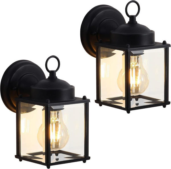 Outdoor Wall Light Fixtures Waterproof Porch Lights Anti-Rust Matte Black Exterior Light