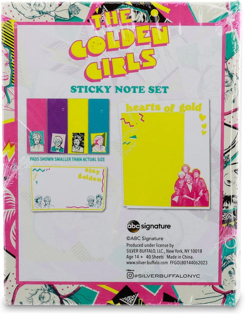 The Golden Girls Retro Fashion Pattern Sticky Note and Tab Box Set | Notepad Stationery Paper, School and Office Supplies by Silver Buffalo