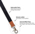 Long Neck Leather Lanyard Keychains with Metal Clasp, Durable ID Badge Strap for Car Keys, Card Holder, Wallet