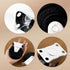 AUEAR 2 Pack Heavy Duty 3 Inch Rubber Caster Wheels, Fixed Black Casters with Rigid Non-Swivel Top Plate