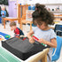 Black Chair Back Pocket Organizer, School Seat Storage Pocket with Label Slot and Multiple Pockets for Classroom