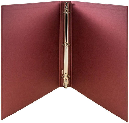 JAM PAPER Premium Linen Textured 1 Inch Binders, Red, 3 Ring Binder, Sold Individually