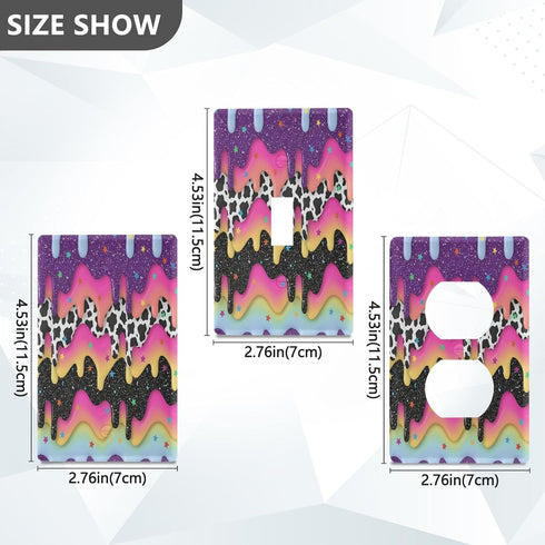 Qilmy 1-Gang Colorful Yogurt Patterns Decorative Toggle Light Switch Plate, Standard Wall Plate with Screws, Light