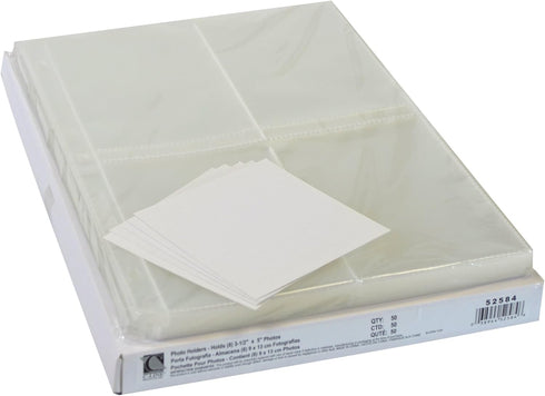C-Line Photo Storage Pages for 3.5 x 5 Inch Photos, Top Load, 50 Pages per Box, 8 Photos/Page