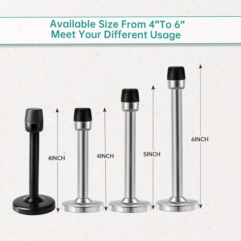 Long Door Stop, 5 Inch Wall Mount Door Stopper, Stainless Steel Brushed Satin Nickel Heavy Duty Door Holder