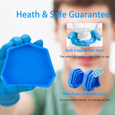 6 Pcs Dental Base Former Kit, Color Blue, Dental Lab Model Base Set, Plaster Mold Base Former
