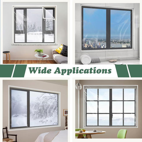 VOLLENC 180x180cm Window Insulation Kit White Weatherproofing Window Insulation Kits Large Window Insulation Kit