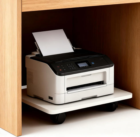 Wopgrty 2 4 Pcs Under Desk Printer Stand with Caster Wheels, White Movable Printer, White Rolling Plant Rack Tray