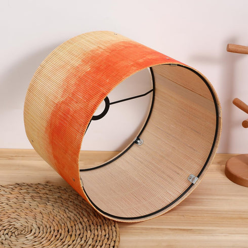 Bulb European Watercolor Lampshade Gradient Bamboo Lamp Shades Clip On Light Cover, for Chandelier Indoor Lampshade