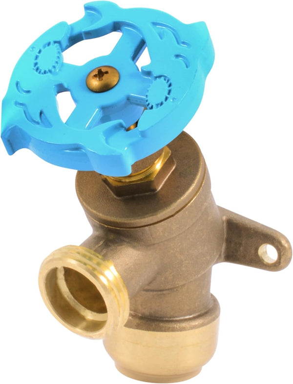 SharkBite 3/4 Inch MHT Garden Valve, Multi Turn Push to Connect Brass Plumbing Fitting