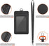 PU Leather ID Badge Holder, Life-Mate ID Badge Holder with Clear ID Window, Credit Card Slot, Black Lanyard
