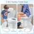 EcoExplorer Toilet Seat Cover,PP Round Toilet Seat With Toddler Seat Dual-Flip Soft-Close Lid & SecureLock Brass Bolts