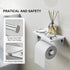 304 Toilet Paper Holder with Marble Shelf, Stainless Steel Tissue Hand Holder Wall Mounted Toilet Paper Roll Hold