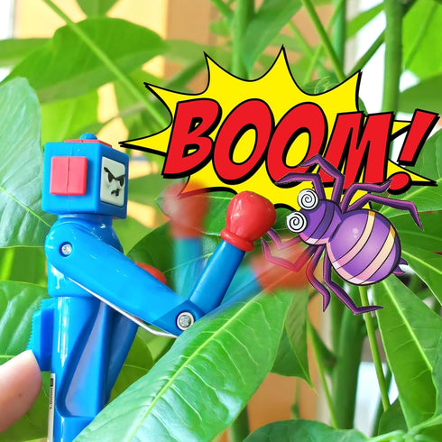 Boxing Pen Robot - 2PCS with Punching Arm and Crisp Button Sound, Funny Novelty Pen, Blue/Green Colors, 1.0mm