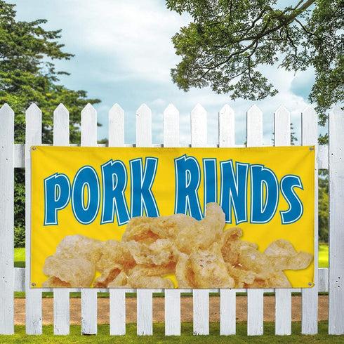 Sign Destination 4 Grommets 24x48Inches Vinyl Banner Multiple Sizes Pork Rinds Outdoor Advertising Printing A