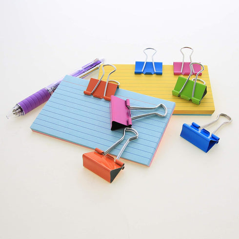 BAZIC Medium Assorted Color Binder Clip, 1 1/4" (32mm) 8/Pack