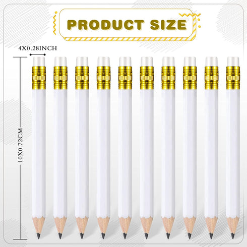 Zonon 72 Pieces 4 Inch Wedding Pencils Half Pencils with Eraser Pre Sharpened Mini, Bridal Shower Pencils Hexagon 2 HB Short Half Pencils for Wedding Presents School Office Writing Drawing Pocket by Zonon