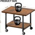 Under Desk Printer Stand, 2-Tier Mobile Printer Table with Storage Shelf, Heavy Duty Wood Rolling Cart for Home, Office